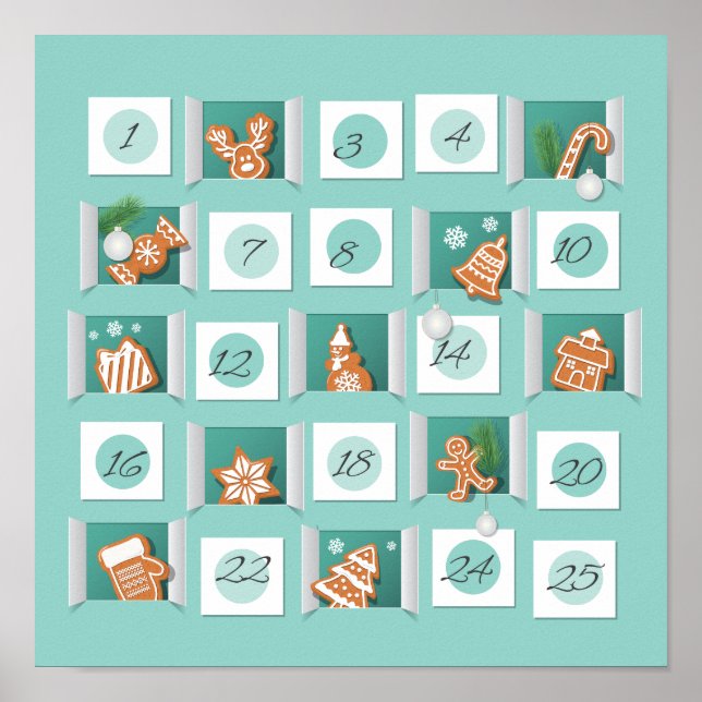 Poster Calendário de Advento de Natal (Frente)