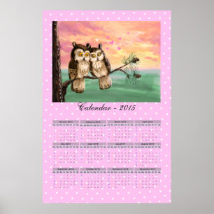 Poster Calendário de amor às corujas 2015