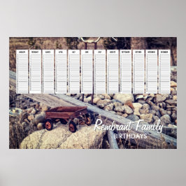 Póster Calendário de Aniversário da Família da Carroça Ve