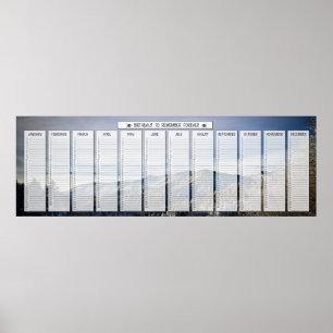 Póster Calendário de Aniversário Enorme Panorama de Neve 