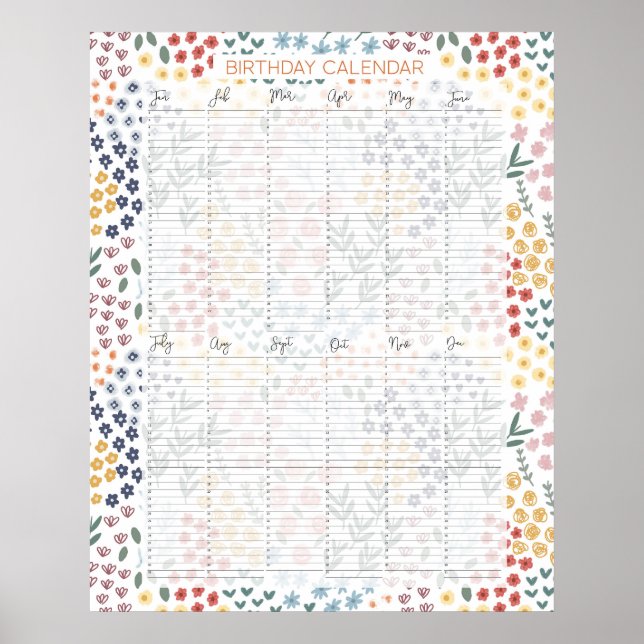 Poster Calendário de aniversário Evergreen Perpétuo Kathr (Frente)