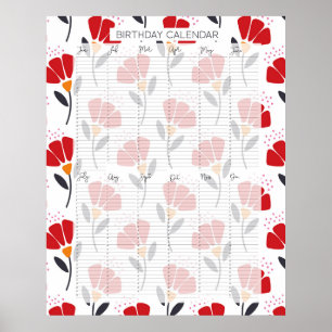 Poster Calendário de aniversário Evergreen Perpétuo Kathr