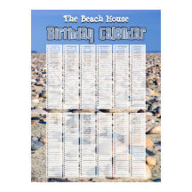 Calendário de Aniversário Personalizado de Praia P