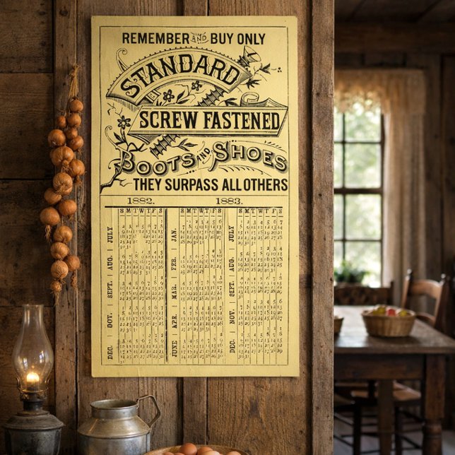 Poster Calendário de Anúncios de Calçados e Botas da Era  (Criador carregado)