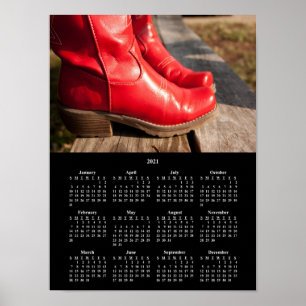 Poster Calendário de Boot do Red Cowboy 2021 Rico