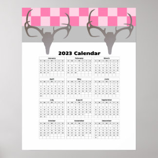 Poster Calendário de Caça de 16x20 Eners de Caveira 2023