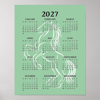 Poster Calendário de Cavalos 2027