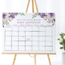 Calendário de Chute da Data de Nascimento do Chá d