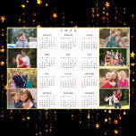 Poster Calendário de Colagem de Fotos da Família 8 Person<br><div class="desc">Crie a sua própria tipografia personalizada, personalizada, bela e elegante escrita, cheio preto e branco e falso ouro 2024, colagem fotográfica, ano civil, decor da sala de estar, poster de calendário de parede. Para personalizar, basta adicionar seis da sua família favorita / filhos / bebê / animais de estimação /...</div>