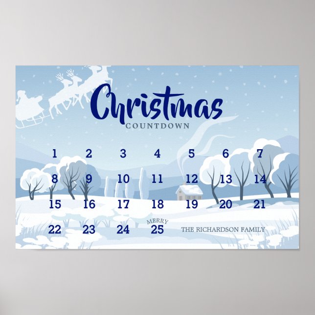 Poster Calendário de Contagem Regressiva do Natal (Frente)
