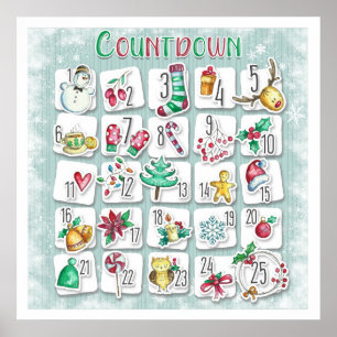 Poster Calendário de Contagem Regressiva para o Natal