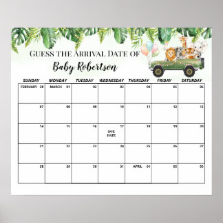 Poster Calendário de Data de Vencimento da Selva do Chá d