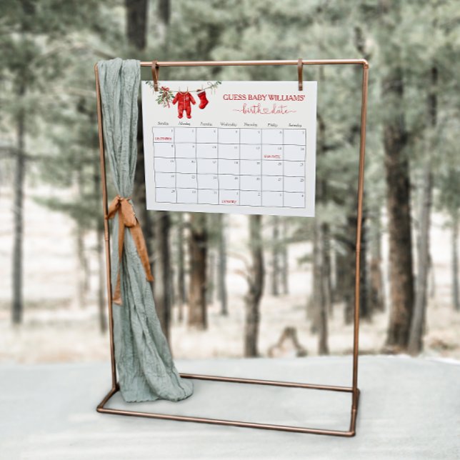 Poster Calendário de Data de Vencimento do Chá de fraldas (Criador carregado)