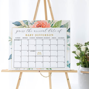 Poster Calendário de Data Provável de Nascimento Floral R