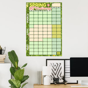 Poster Calendário de Definição de Metas da Primavera 2025
