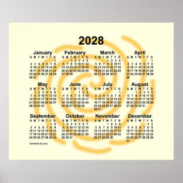 Poster Calendário de Dias Ensolarados de 2028 por Janz Po