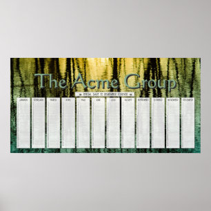 Poster Calendário de Dias Especiais Personalizados com Re