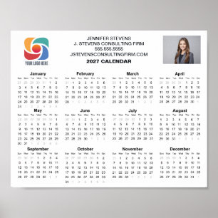 Poster Calendário de Empresa Personalizado 2027 com Logot