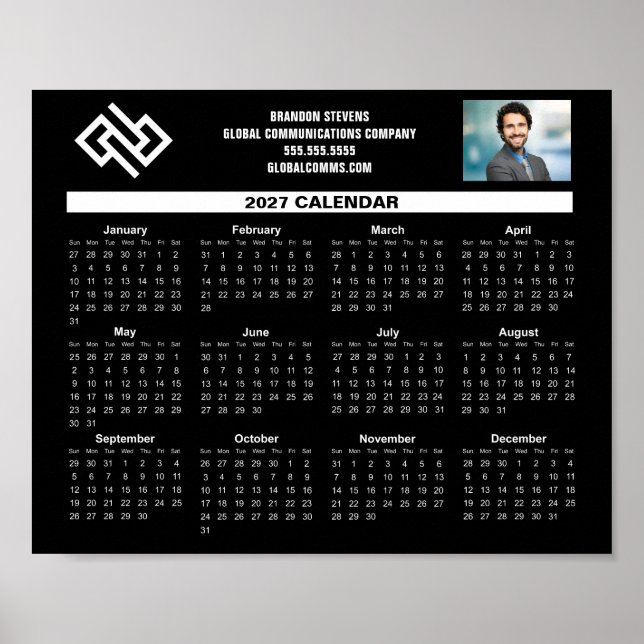 Poster Calendário de Escritório Empresarial Personalizado (Frente)