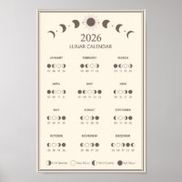 Calendário de Fase Lunar de 2026 Ciclos Lunares Mi