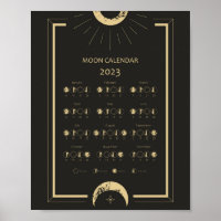 Calendário de Fases Lunares do Ciclo Lunar 2023 Po