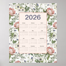 Calendário de Flores Borboletas 2026
