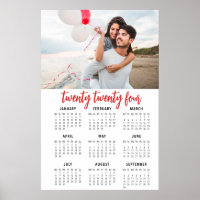 Calendário de fotos 2019 1 página cartaz vermelho