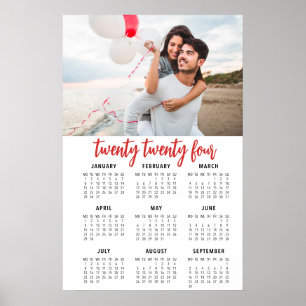 Poster Calendário de fotos 2019 1 página pôster vermelho
