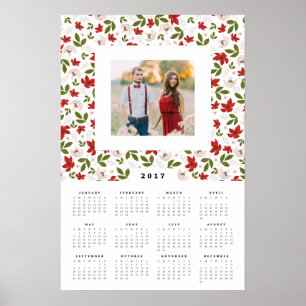 Poster Calendário de Fotos Florais Festivas 16x24 2017 An