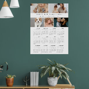 Poster Calendário de Fotos Personalizadas do Ano Novo 12 