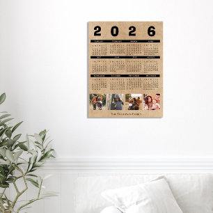 Poster Calendário de Fotos Personalizado da Família 2027