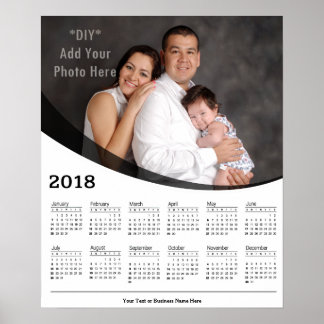 Póster Calendário de Fotos Personalizado de 2018 DIY