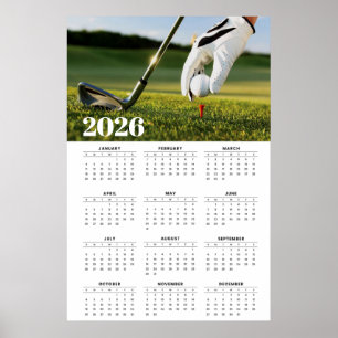Poster Calendário de Golfe 2026 com Fotografia de Tée-Off