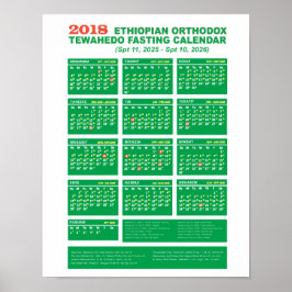 Poster Calendário de Jejum Ortodoxo Etíope 2018
