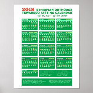 Poster Calendário de Jejum Ortodoxo Etíope 2018