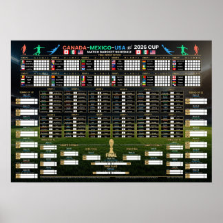Poster Calendário de Jogos do Campeonato Mundial de Futeb