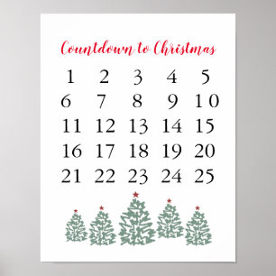 Poster Calendário de Natal Contagem Regressiva para o Nat