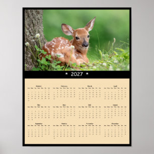 Poster Calendário de Parede 2027 Deer Fawn - Vida Selvage