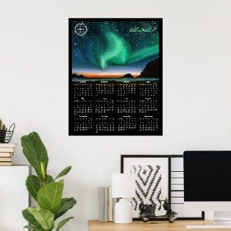 Poster Calendário de Parede com Logotipo 2027 - Aurora Bo