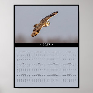 Poster Calendário de Parede da Coruja-de-orelhas-curtas 2