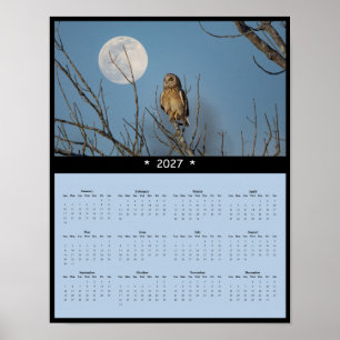 Poster Calendário de Parede da Coruja-de-orelhas-curtas 2