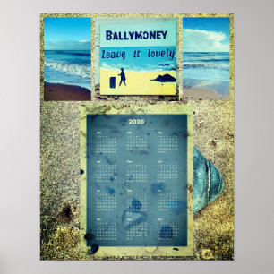 Poster Calendário de Parede da Praia de Ballymoney 2026