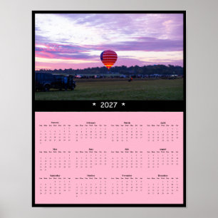 Poster Calendário de Parede de Balão de Ar Quente 2027 -