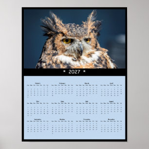 Poster Calendário de Parede de Coruja-de-chifres 2027 - O