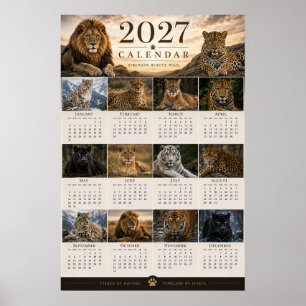 Poster Calendário de Parede de Gatos Selvagens de 2027