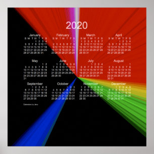 Poster Calendário de Parede de Ponto Principal 2020 por 