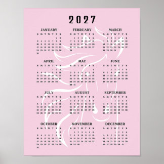 Poster Calendário de Parede Design de Cavalo Bonito 2027