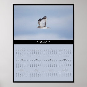 Poster Calendário de Parede do Harrier do Norte 2027 Sile