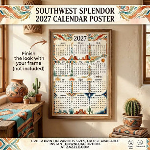 Poster Calendário de parede esplendor Sudoeste 2027