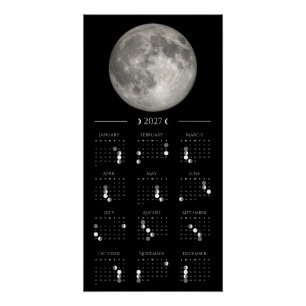 Póster Calendário de Parede Fase da Lua 2027 14 x 28 pole